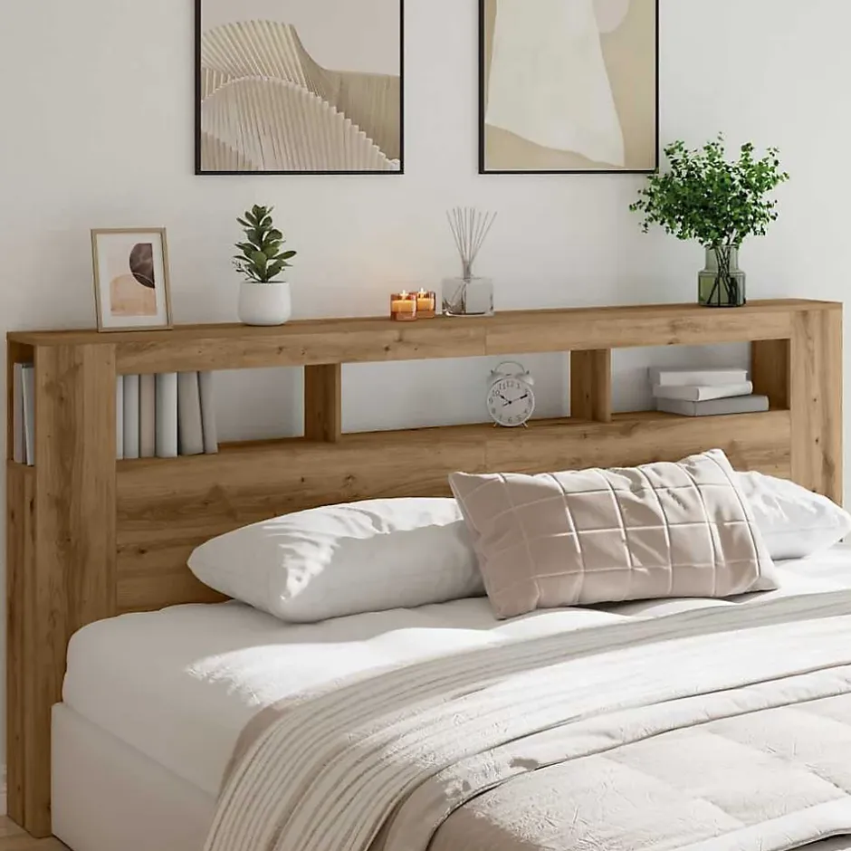 Vidaxl Tête de lit à LED chêne artisanal 220x18,5x103,5 cm Outlet