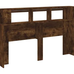 Vidaxl Tête de lit à LED chêne fumé 160x18,5x103,5cm bois d'ingénierie Online