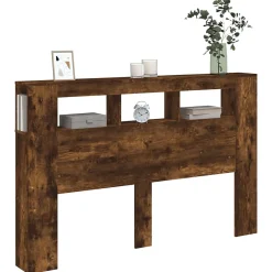 Vidaxl Tête de lit à LED chêne fumé 160x18,5x103,5cm bois d'ingénierie Online