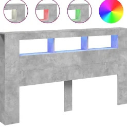 Vidaxl Tête de lit à LED gris béton 180x18,5x103,5cm bois d'ingénierie