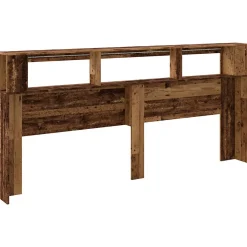 Vidaxl Tête de lit à LED vieux bois 220x18,5x103,5cm bois d'ingénierie