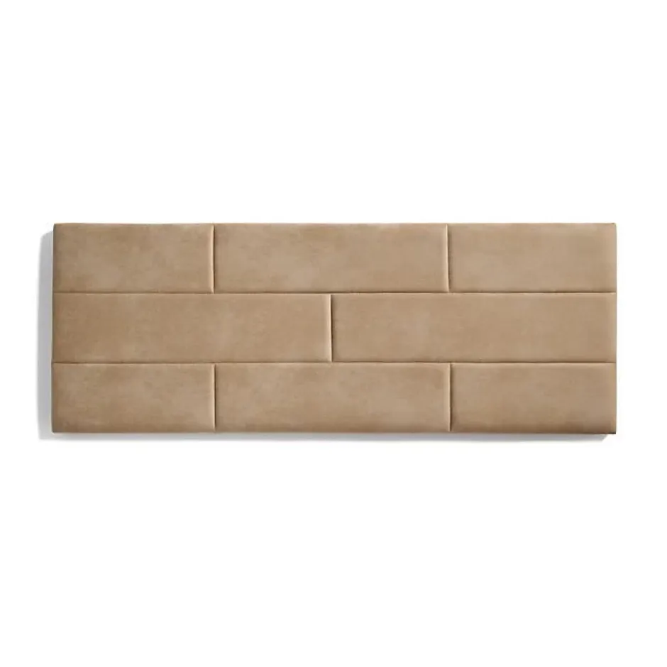 Eccox Tête de lit 120 Mur Brique Tissu Anti-Tache 152x57x5cm Camel Clair. New