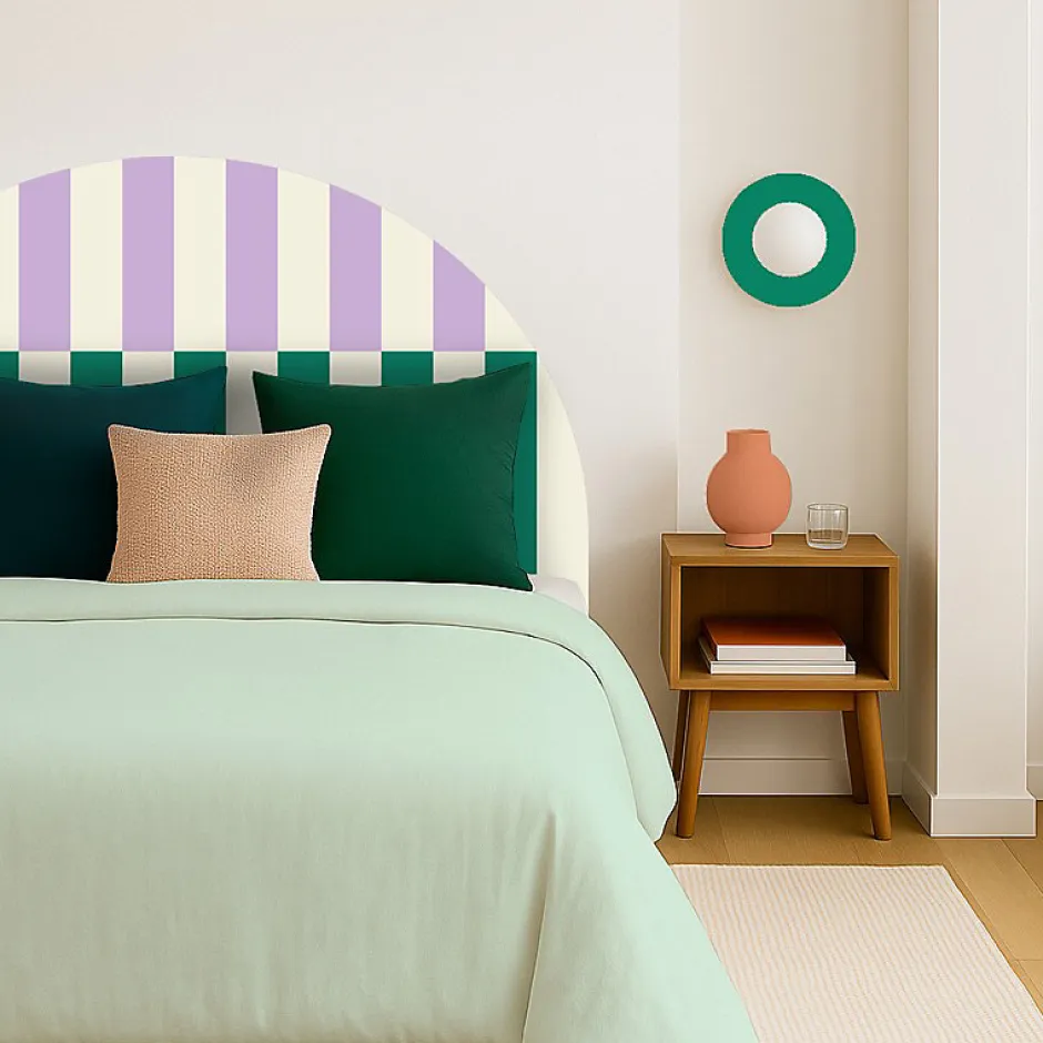 99Deco Tête de lit - Rythmo - intissé 225g/m² - pré-encollé - Violet - 110x160cm Best
