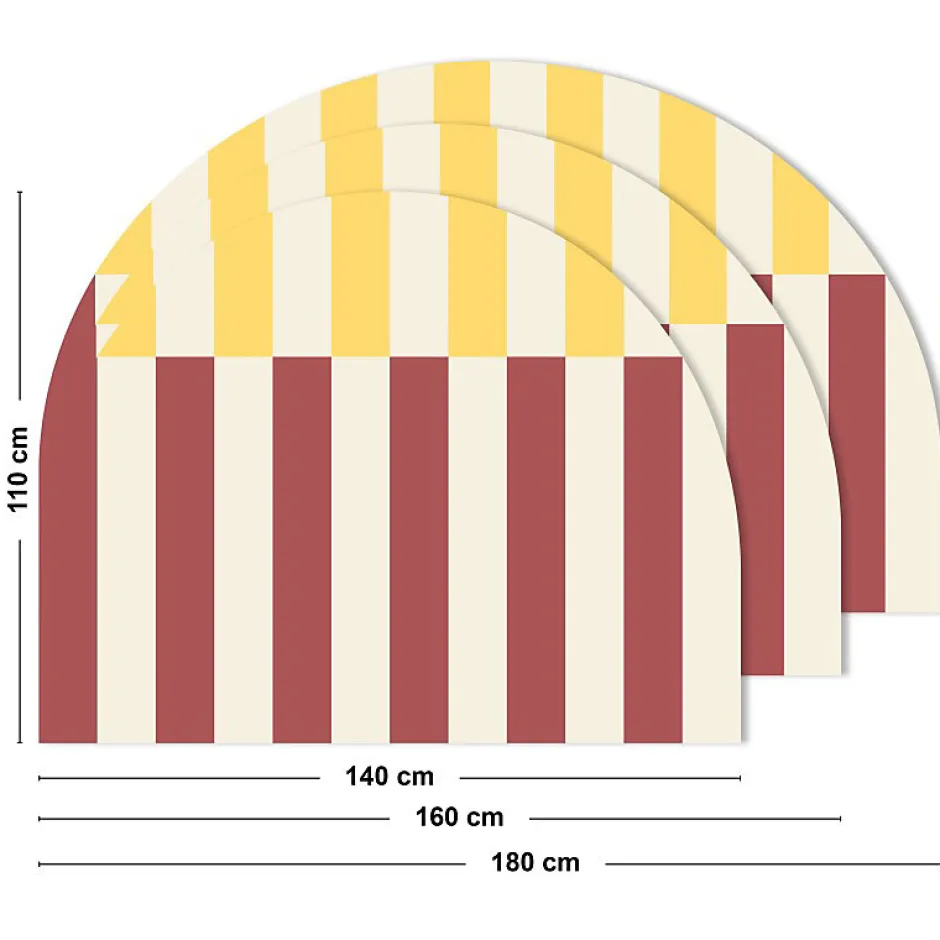 99Deco Tête de lit - Rythmo - intissé 225g/m² - pré-encollé - Rouge - 110x180cm
