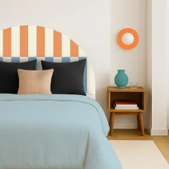 99Deco Tête de lit - Rythmo - intissé 225g/m² - pré-encollé - Orange - 110x140cm