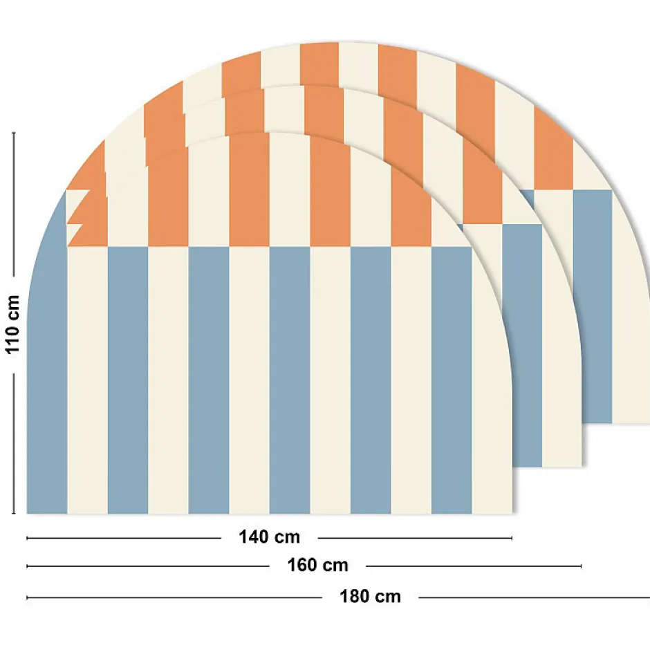99Deco Tête de lit - Rythmo - intissé 225g/m² - pré-encollé - Orange - 110x140cm