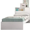 Pegane Tête de lit + structure de lit en bois coloris blanc - Longueur 218 x Profondeur 97,50 x Hauteur 95 cm