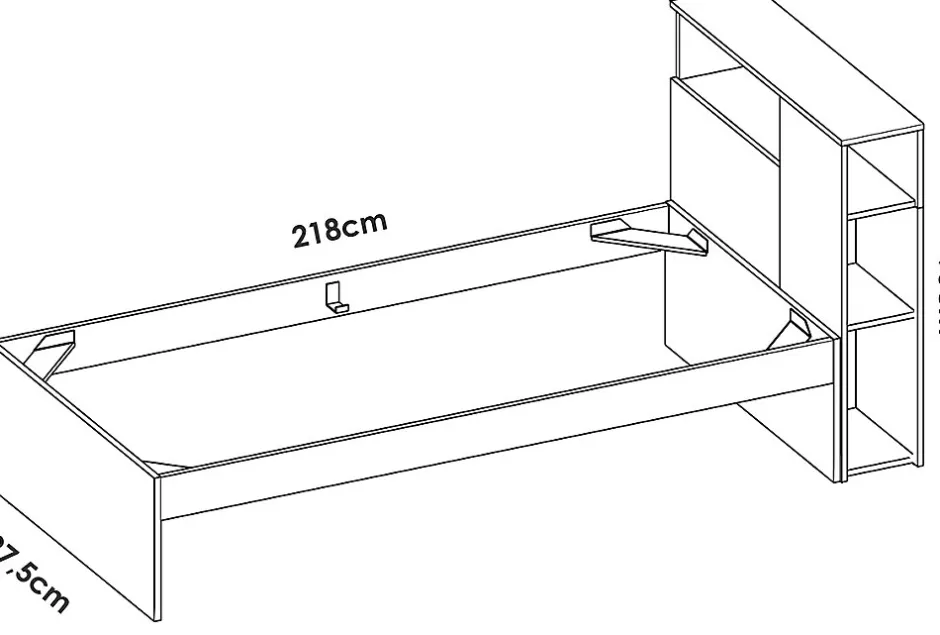 Pegane Tête de lit + structure de lit en bois coloris blanc - Longueur 218 x Profondeur 97,50 x Hauteur 95 cm