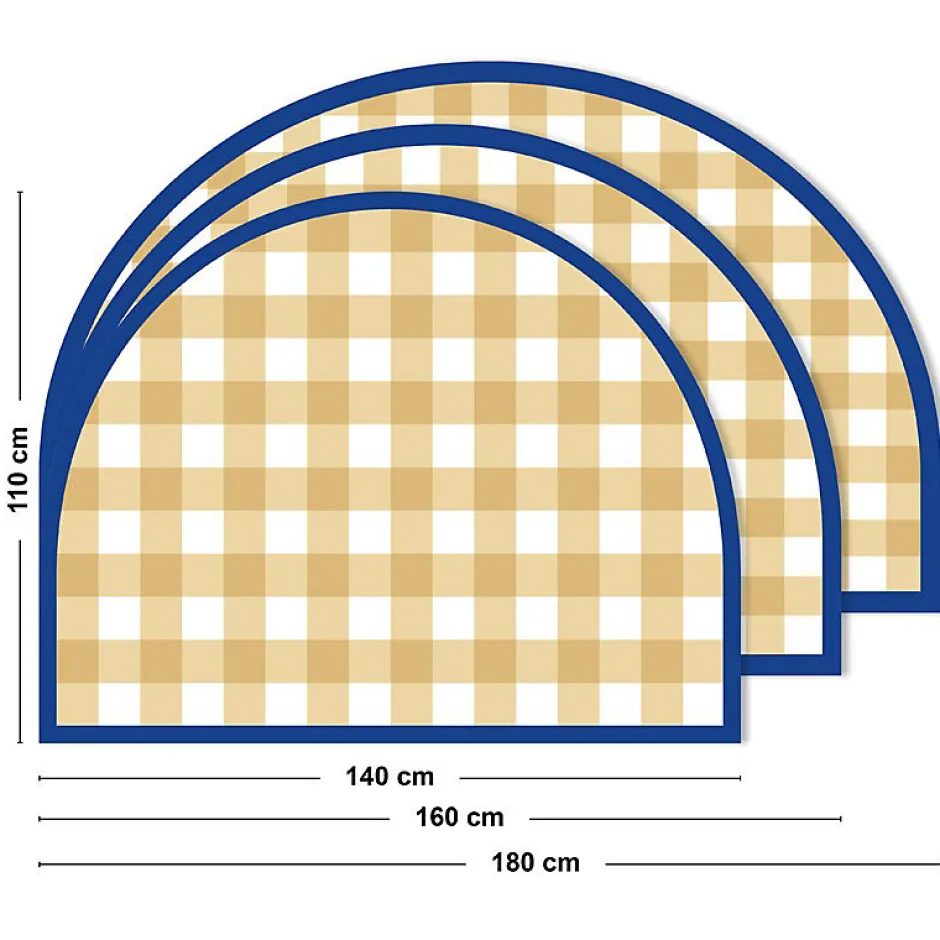 99Deco Tête de lit - Vichy - intissé 225g/m² - pré-encollé - Jaune - 110x180cm