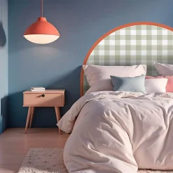 99Deco Tête de lit - Vichy - intissé 225g/m² - pré-encollé - Vert - 110x160cm