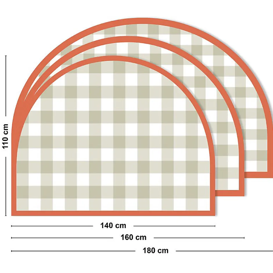 99Deco Tête de lit - Vichy - intissé 225g/m² - pré-encollé - Vert - 110x160cm