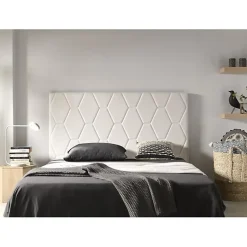Eccox Tête de lit Agata en similicuir blanc pour lit 110 115x115x8. Discount