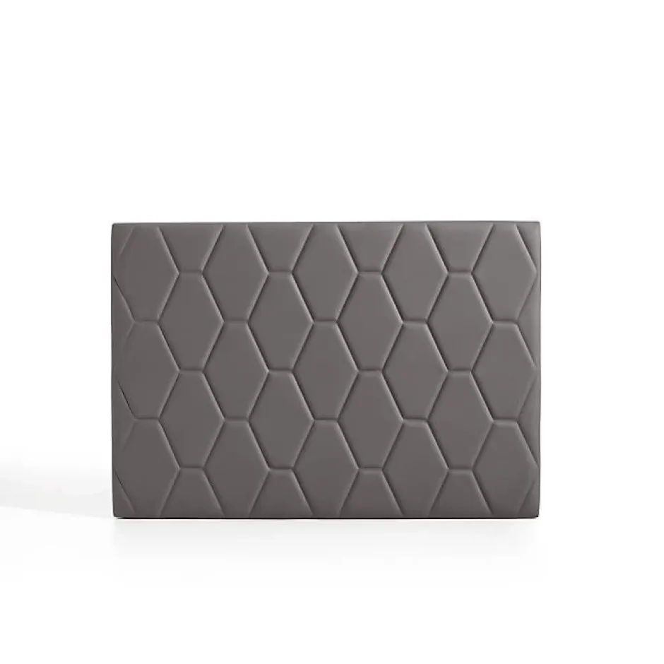 Eccox Tête de lit Agata en similicuir gris pour lit 120 154x115x8. Discount
