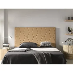Eccox Tête de lit Agata en similicuir camel pour lit 135 154x115x8.