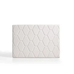 Eccox Tête de lit Agata en similicuir blanc pour lit 105 115x115x8.