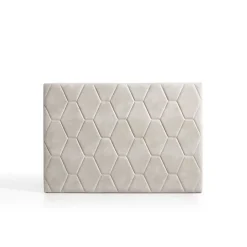 Eccox Tête de lit Agata en tissu gris blanc lit 80 115x115x8. New