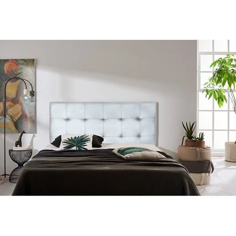 Eccox Tête de lit Aster en similicuir argenté 130 Clearance