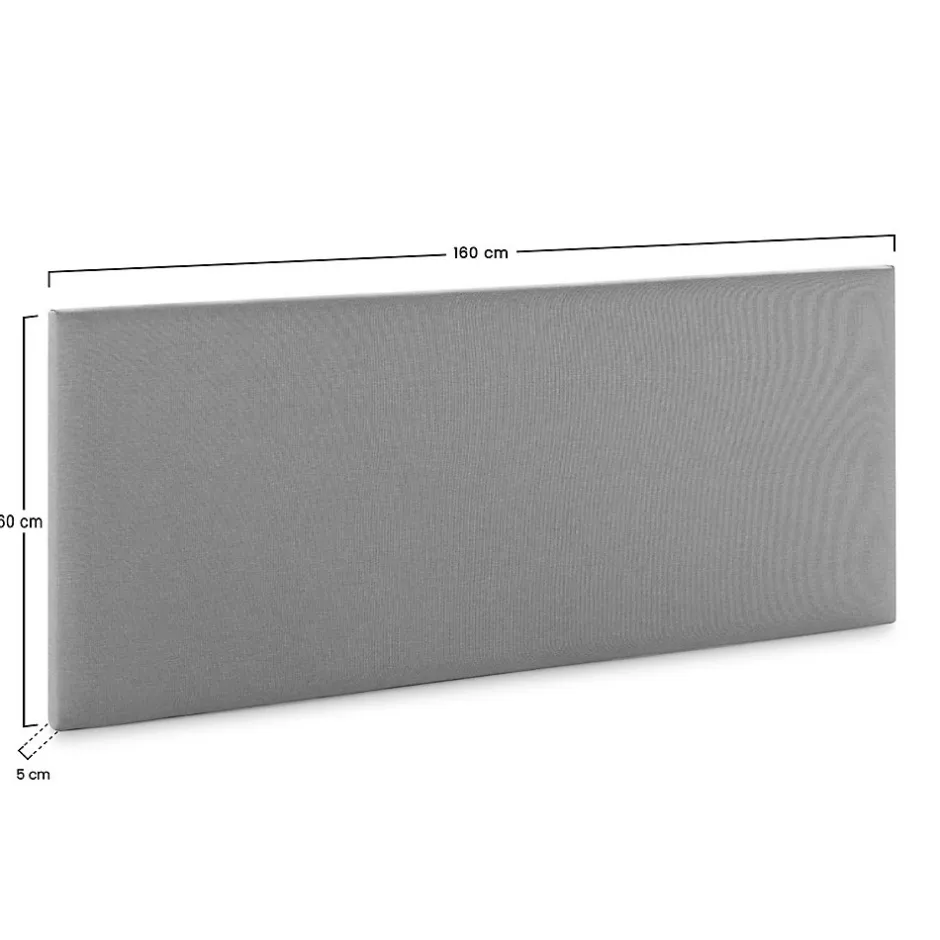 Vs Venta-Stock Tête de lit Aura recouverte de tissu Gris Clair 160x60 cm