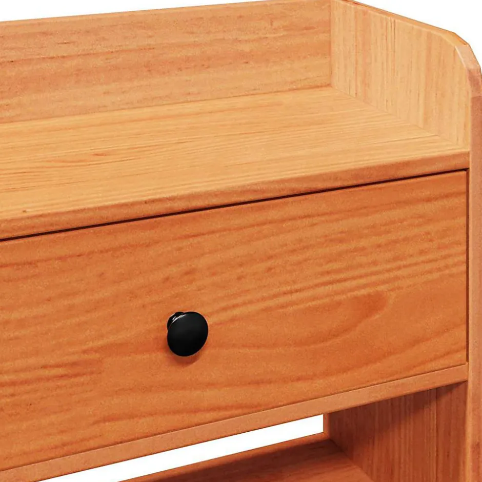 Vidaxl Tête de lit avec rangement cire marron 160cm bois massif de pin