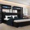 Azura Home Design Tête de lit avec rangement Armoire - pont de lit PANAMA 14/HG/B/1-1C noir/noir brillant 290x184x35cm Online