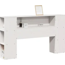 Vidaxl Tête de lit avec rangement blanc 160 cm bois massif de pin Outlet