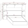 Azura Home Design Tête de lit avec rangement Armoire - pont de lit PANAMA 13/HG/W/1-1A blanc/blanc brillant 256x182x35cm