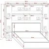 Azura Home Design Tête de lit avec rangement Armoire - pont de lit PANAMA 4/M/W/3-1C blanc 280x223x35cm Best