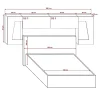 Azura Home Design Tête de lit avec rangement Armoire - pont de lit PANAMA 10HG/W/2-1B blanc/blanc brillant 266x91x35cm Discount