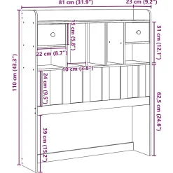Vidaxl Tête de lit avec rangement 75 cm bois massif de pin