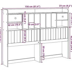 Vidaxl Tête de lit avec rangement blanc 150 cm bois massif de pin