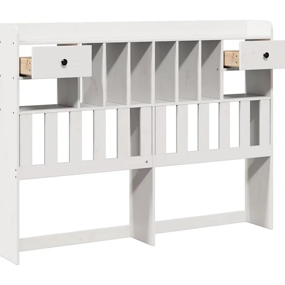 Vidaxl Tête de lit avec rangement blanc 160 cm bois massif de pin