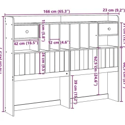 Vidaxl Tête de lit avec rangement blanc 160 cm bois massif de pin