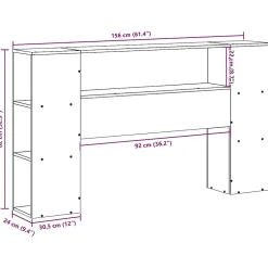 Vidaxl Tête de lit avec rangement cire marron 150cm bois massif de pin