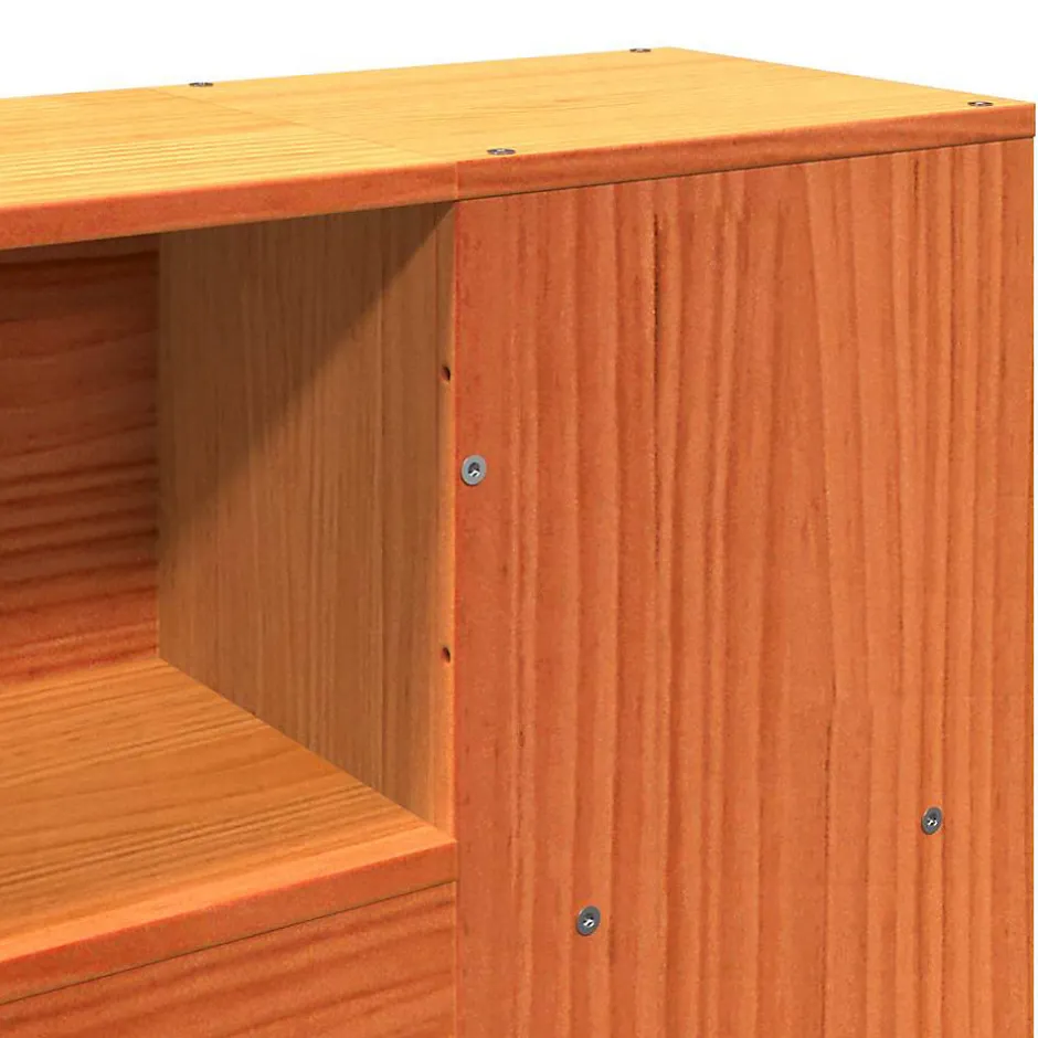Vidaxl Tête de lit avec rangement cire marron 150cm bois massif de pin