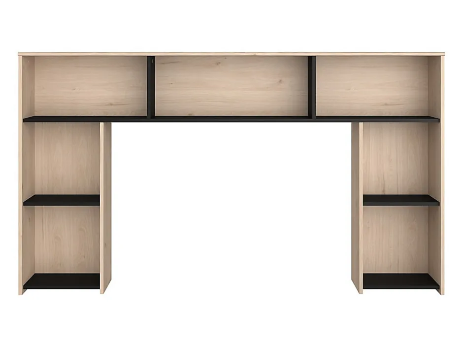 Vente-unique Tête de lit avec rangements 140 cm - Coloris : Naturel et noir - KINSELIA