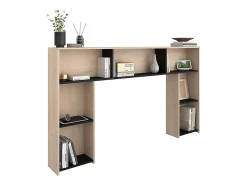 Vente-unique Tête de lit avec rangements 140 cm - Coloris : Naturel et noir - KINSELIA