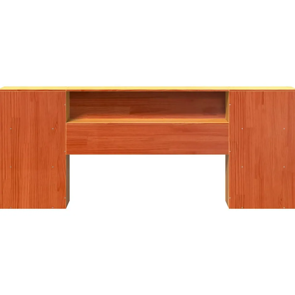 Vidaxl Tête de lit avec rangement cire marron 200cm bois massif de pin