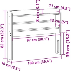 Vidaxl Tête de lit avec étagères 90 cm bois massif de pin