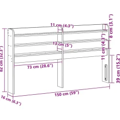 Vidaxl Tête de lit avec étagères 140 cm bois massif de pin Best