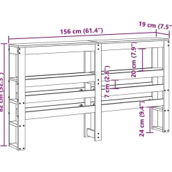 Vidaxl Tête de lit avec étagères 150 cm bois massif de pin