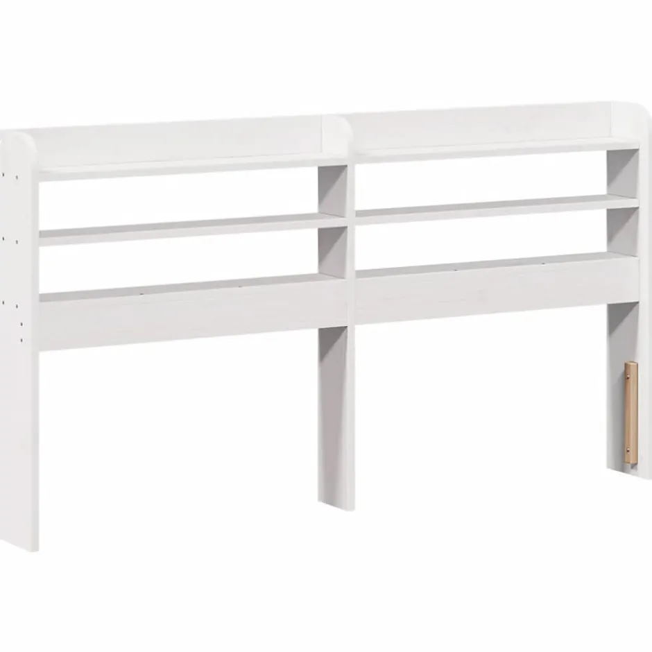 Vidaxl Tête de lit avec étagères blanc 160 cm bois massif de pin