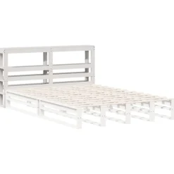 Vidaxl Tête de lit avec étagères blanc 160 cm bois massif de pin Discount