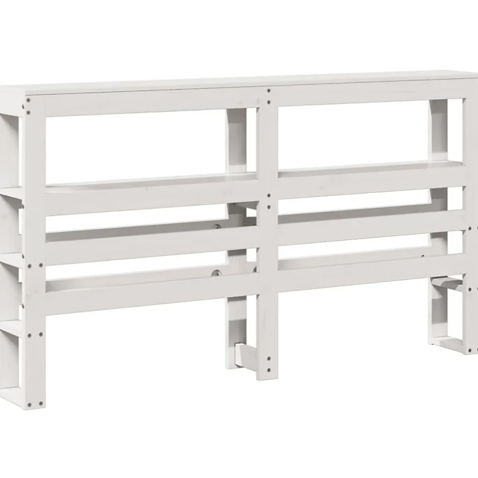 Vidaxl Tête de lit avec étagères blanc 160 cm bois massif de pin Discount