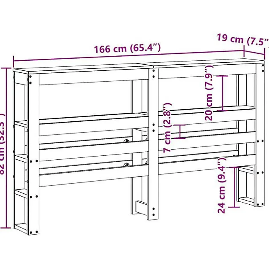 Vidaxl Tête de lit avec étagères blanc 160 cm bois massif de pin Discount