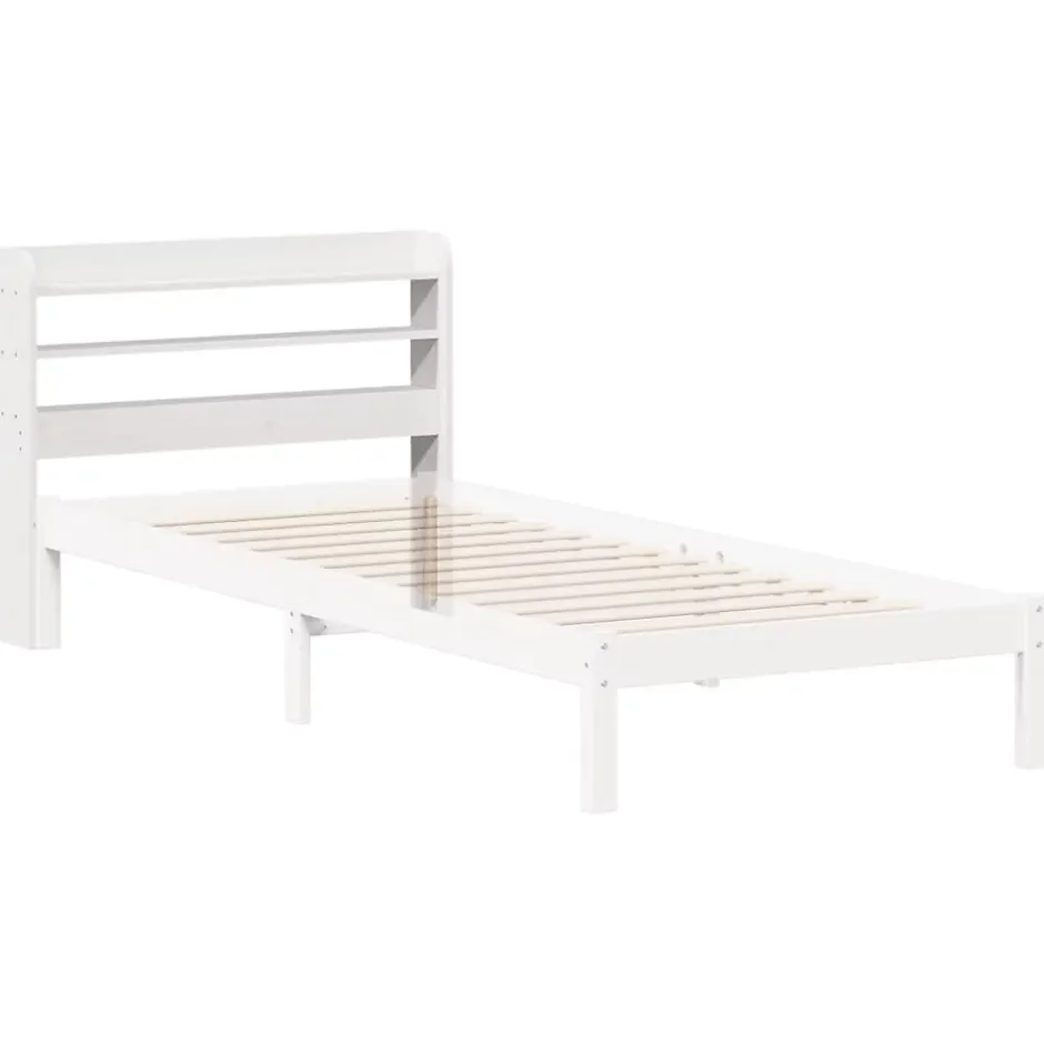 Vidaxl Tête de lit avec étagères blanc 100 cm bois massif de pin Sale