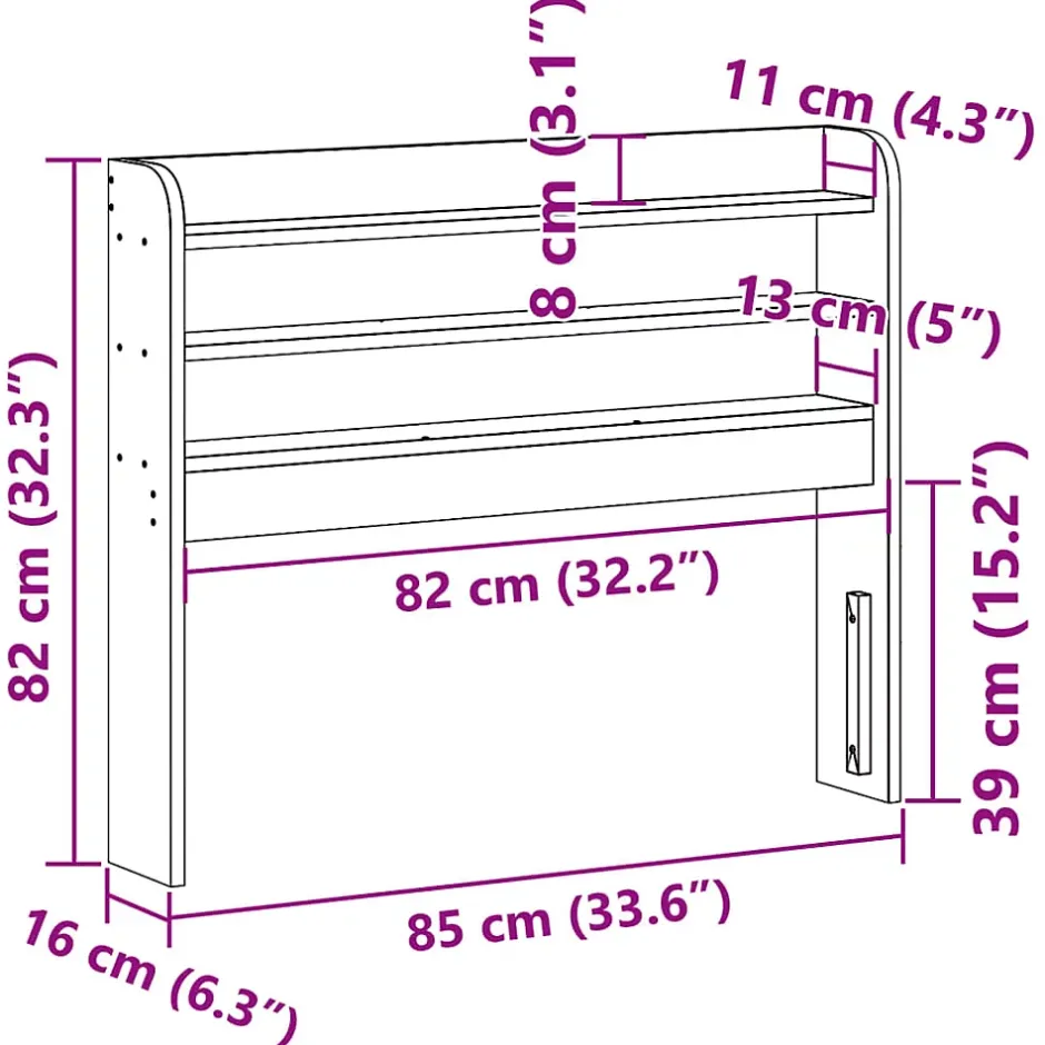 Vidaxl Tête de lit avec étagères blanc 75 cm bois massif de pin Discount