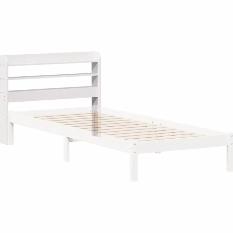 Vidaxl Tête de lit avec étagères blanc 75 cm bois massif de pin Discount