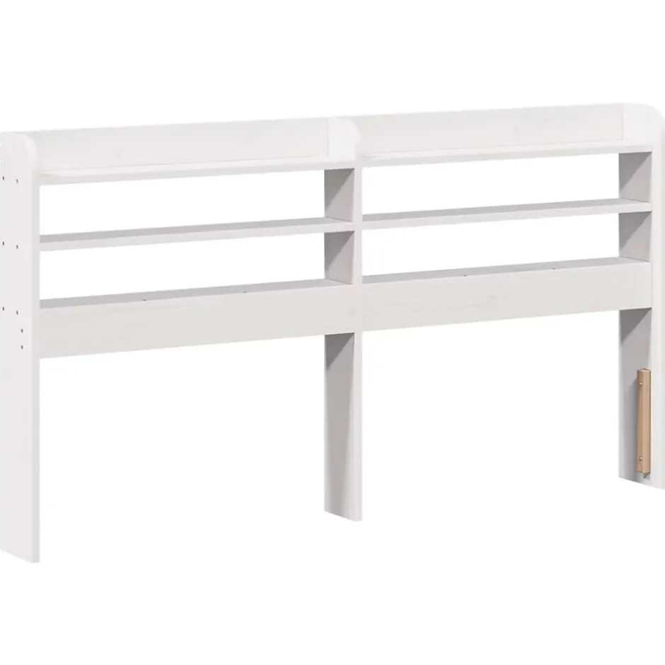 Vidaxl Tête de lit avec étagères blanc 140 cm bois massif de pin Discount