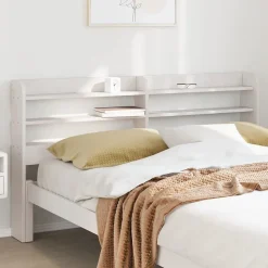 Vidaxl Tête de lit avec étagères blanc 140 cm bois massif de pin Discount