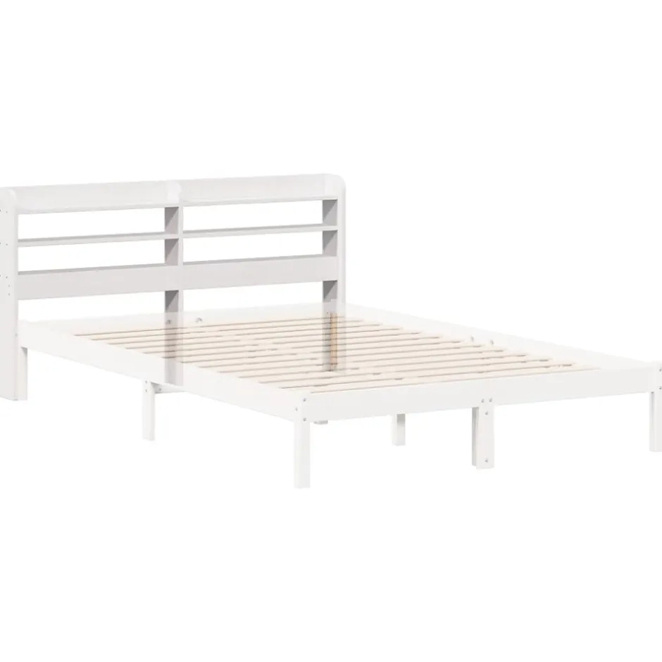 Vidaxl Tête de lit avec étagères blanc 140 cm bois massif de pin Discount